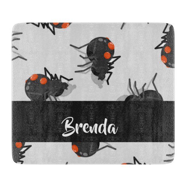 Tabla De Cortar Black widow spider pattern (Anverso)