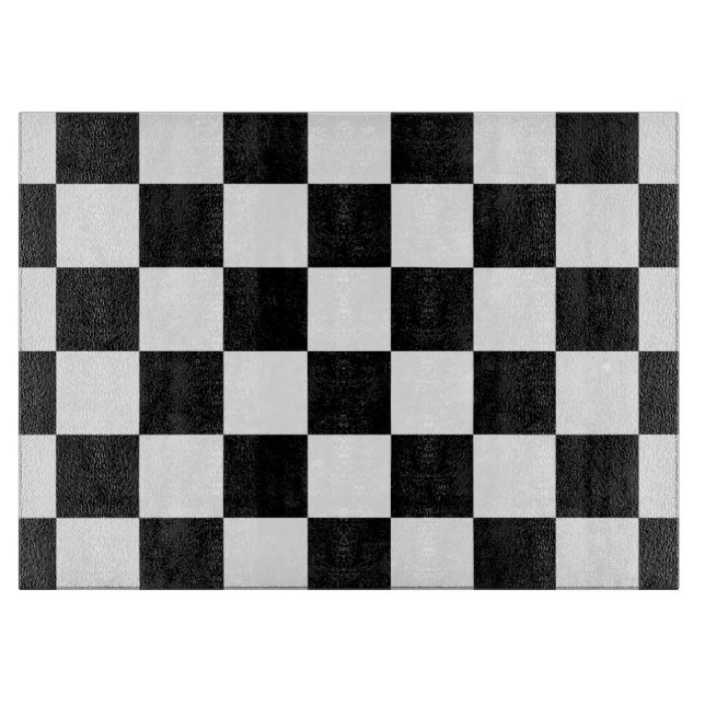 Tabla De Cortar Blanco y negro a cuadros (Anverso)