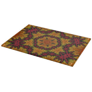Tabla De Cortar Bloom fractal en hues otoñales