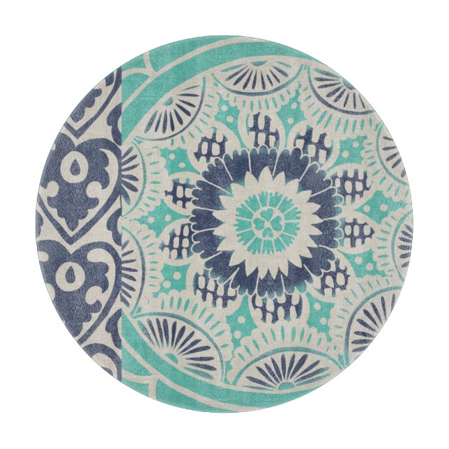 Tabla De Cortar Blue Batik Tile III (Anverso)