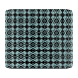 Tabla De Cortar Blue Black Checker Argyle Pattern