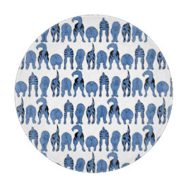 Tabla De Cortar Blue Dog Butts Pattern