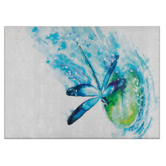 Tabla De Cortar Blue Dragonfly Landing canvas print| lovely canvas