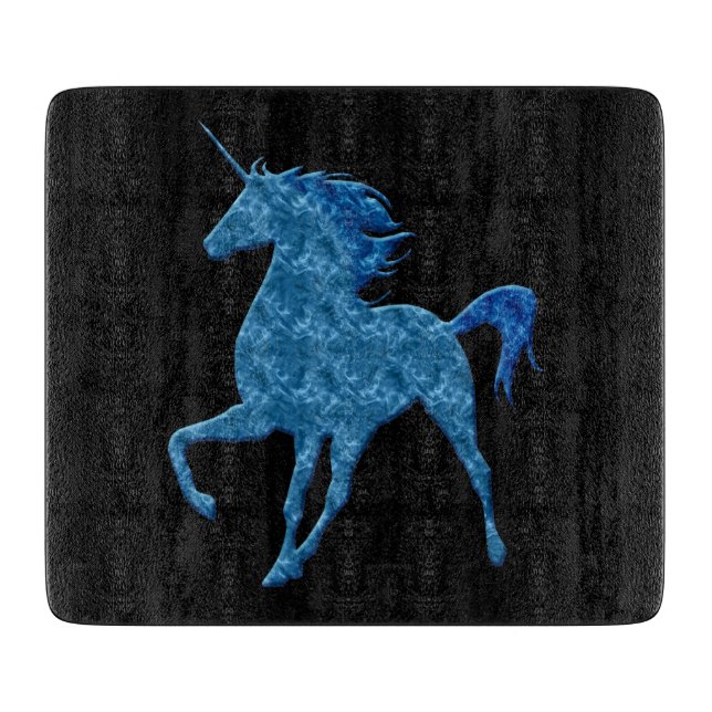 Tabla De Cortar Blue Fire Unicorn Cutting Board (Anverso)