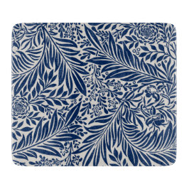 Tabla De Cortar blue floral pattern with diverse leaves & blossoms