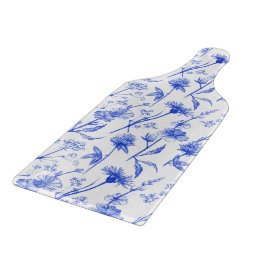 Tabla De Cortar Blue Flowers Elegant Floral Boho Cutting Board