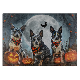 Tabla De Cortar Blue Heeler Halloween Spooky