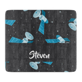 Tabla De Cortar Blue space satellite pattern