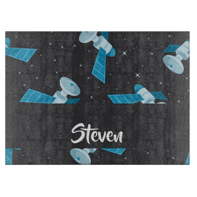 Tabla De Cortar Blue space satellite pattern (Anverso)