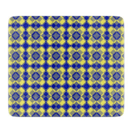 Tabla De Cortar Blue Yellow Checker Argyle Pattern