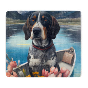 Tabla De Cortar Bluetick Coonhound en una paleta: Una aventura esc
