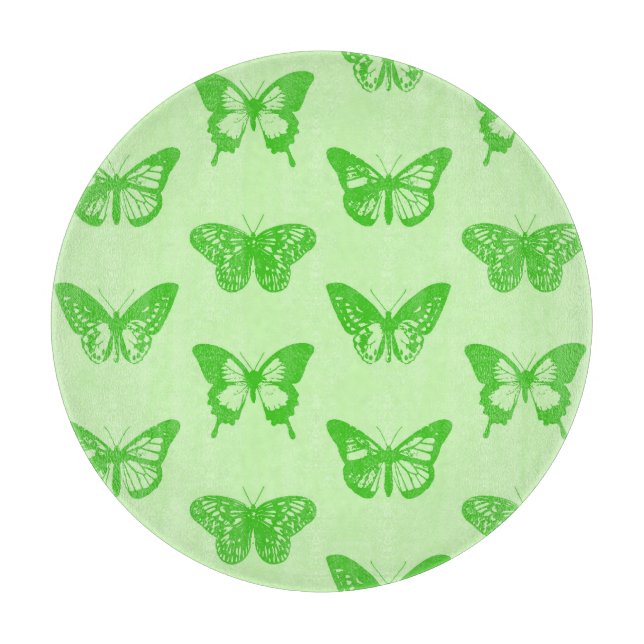 Tabla De Cortar Boceto de mariposa, verde lima (Anverso)