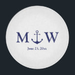 Tabla De Cortar Boda anclaje náutico monograma blanco azul marino<br><div class="desc">Boda ancla náutica azul marino y blanco monograma iniciales vidrio Tablero de corte Minimalista elegante personalizable de diseño texto comprobar el resto de la colección para favores, etiquetas de regalo, pegatinas, sellos, etiquetas, suministros de fiesta, bolsas de regalo, cajas de regalo, tarjetas, etc genial para Bodas de estilo costero de...</div>