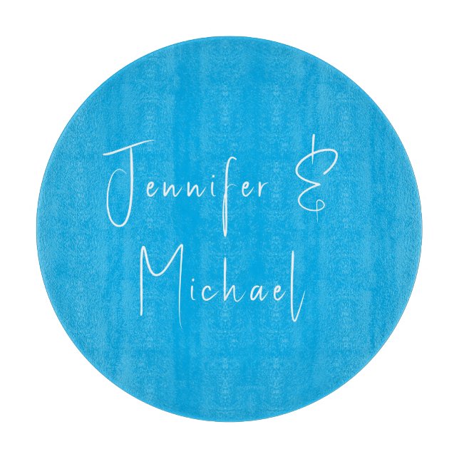 Tabla De Cortar Boda Profesional Clásico Sky Blue (Anverso)