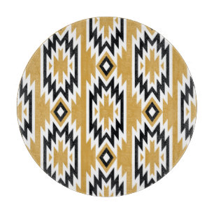 Tabla De Cortar Boho étnico: patrón geométrico vintage.