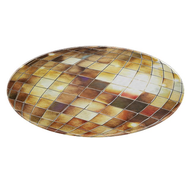 Tabla De Cortar Bola de Discoteca de Oro (Borde)