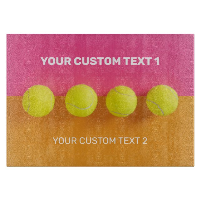 Tabla De Cortar Bolas de tenis de texto personalizado (Anverso)