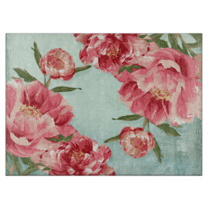 Tabla De Cortar Bonito Flor Retro Chintz Peonies Personalizados