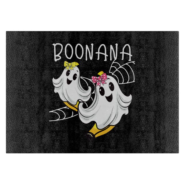 Tabla De Cortar Boonana Fantasma Lindo Banana Halloween (Anverso)
