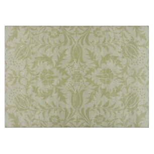 Tabla De Cortar Borage vintage verde suave damasco de William Morr