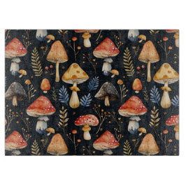 Tabla De Cortar Bosque de champiñones y Fern