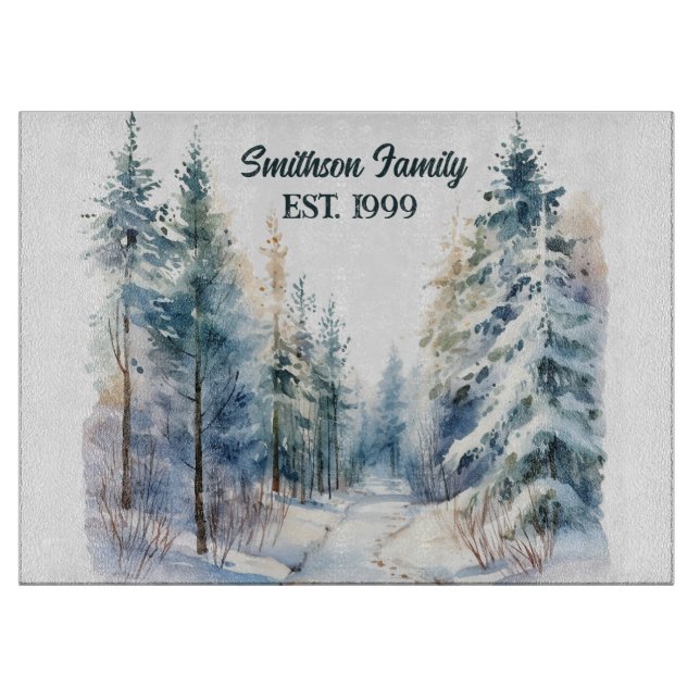 Tabla De Cortar Bosque de invierno (Anverso)