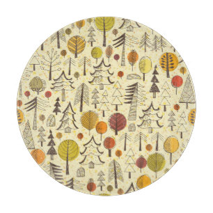 Tabla De Cortar Bosque de Otoño: Patrón Gráfico Sin Marea.