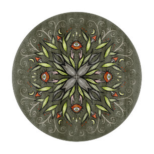 Tabla De Cortar Bosque Oscuro Verde Ojos de Hongo Goblincore Tripp