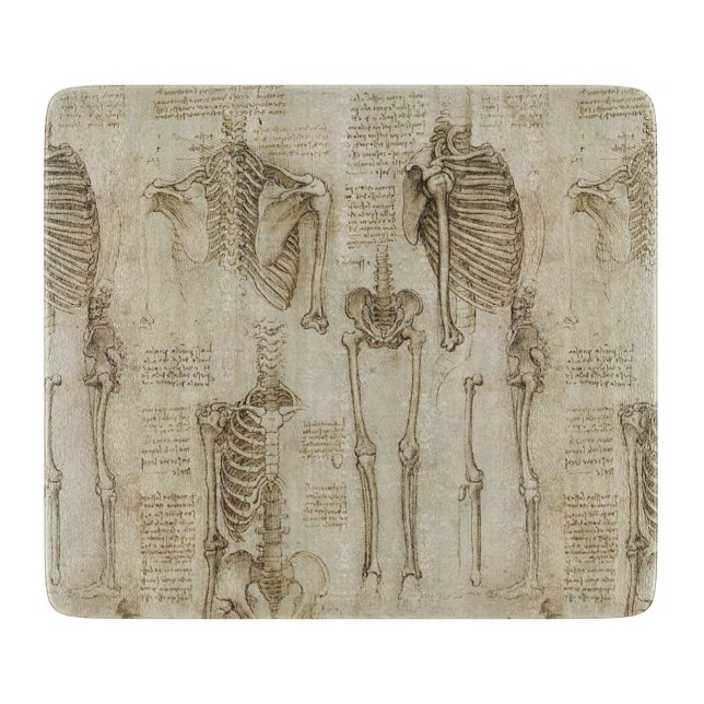 Tabla De Cortar Bosquejos esqueléticos humanos de la anatomía de (Anverso)