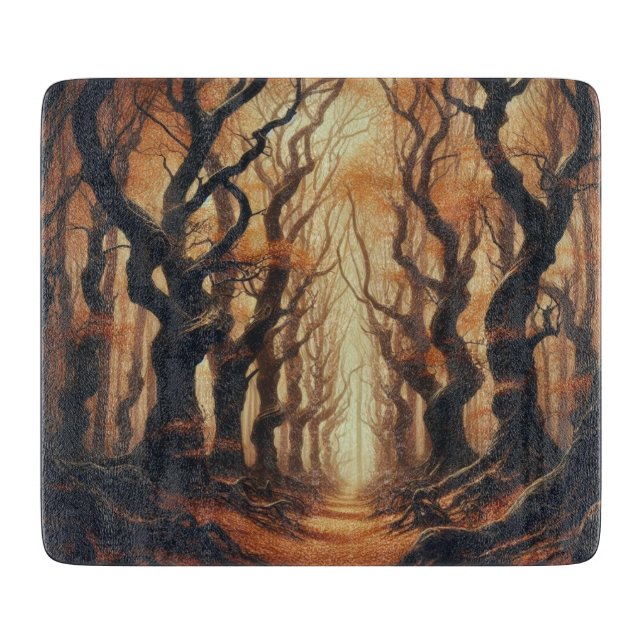 Tabla De Cortar Bosques góticos del otoño (Anverso)