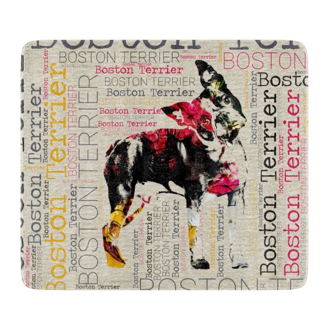 Tabla De Cortar Boston adorable Terrier (Anverso)