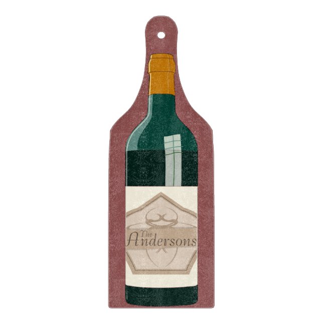 Tabla De Cortar Botella de vino personalizada (Anverso)