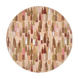 Tabla De Cortar Botellas de vino, colores de la tierra, fondo de c