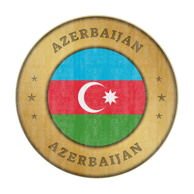 Tabla De Cortar botón Bandera de Azerbaiyán (Anverso)