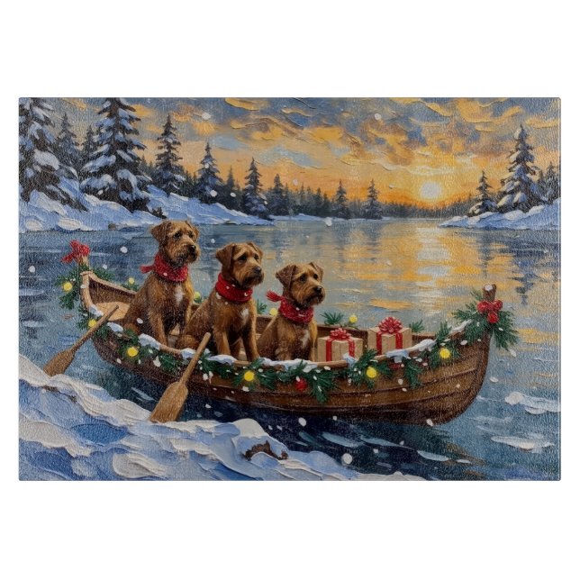 Tabla De Cortar Bouvier des Flandres Christmas Boat Holiday (Anverso)
