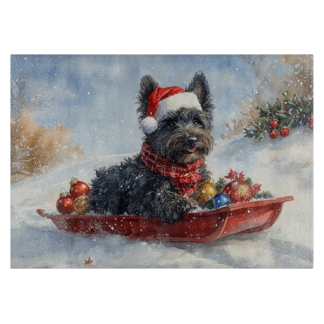 Tabla De Cortar Bouviers Des Flandres Dog en Navidades seductores (Anverso)