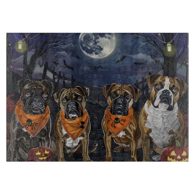 Tabla De Cortar Boxer Halloween Spooky (Anverso)