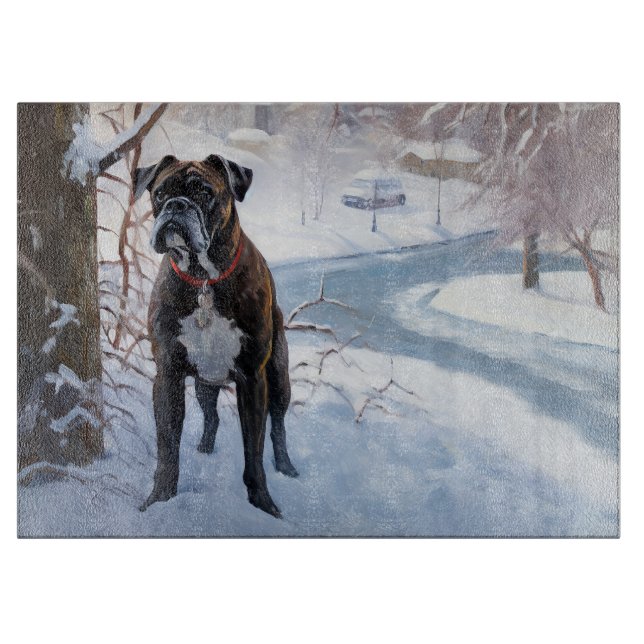 Tabla De Cortar Boxer Let It Snow Navidades (Anverso)