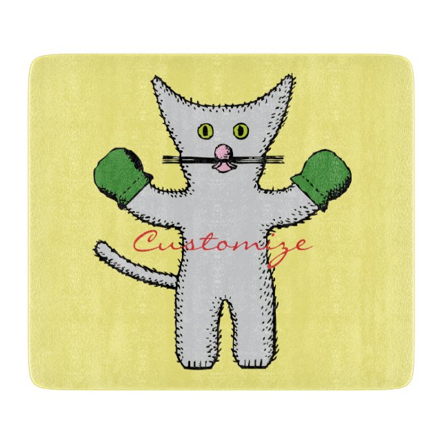Tabla De Cortar Boxing Kitten con Mittens_Cove (Anverso)