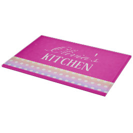Tabla De Cortar Bright Pink and Pola Dots 
