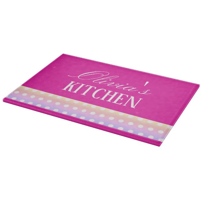 Tabla De Cortar Bright Pink and Pola Dots  (Borde)