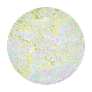 Tabla De Cortar Brillante Colorido Pastel Trippy Retro Boho Marble