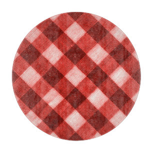 Tabla De Cortar Brillante gingham roja: textura de cierre.