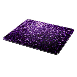 Tabla De Cortar Brillantes purpurinas de color morado oscuro