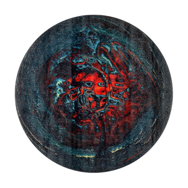 Tabla De Cortar Brillo rojo del Océano Inferno (Anverso)