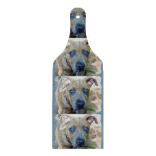 Tabla De Cortar Brindle Pit Bull con una foto de Shirley Taylor