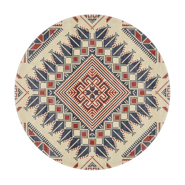 Tabla De Cortar Broderie palestinienne traditionnelle (Anverso)