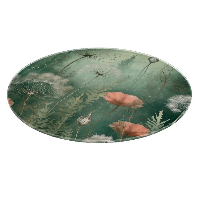 Tabla De Cortar Bromas botánicas: Flor generada por IA (Borde)