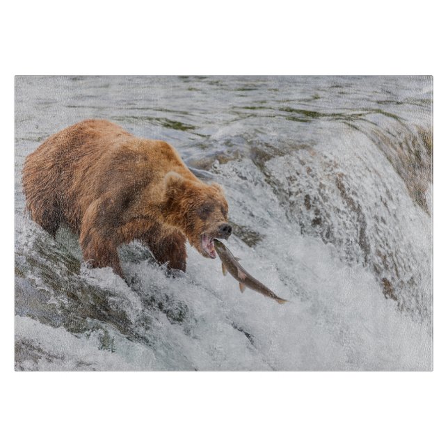 Tabla De Cortar Brown Bear Catches Red Salmon (Anverso)