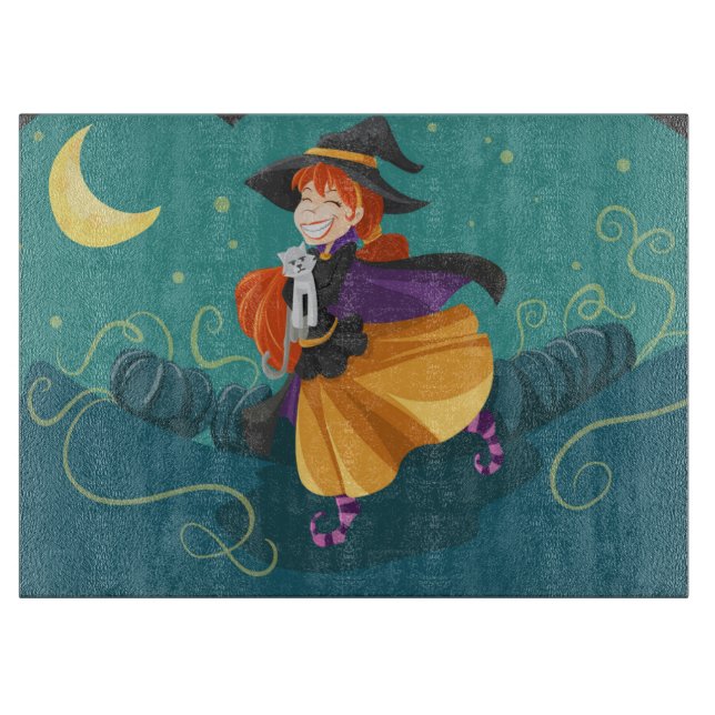 Tabla De Cortar Bruja de Halloween (Anverso)
